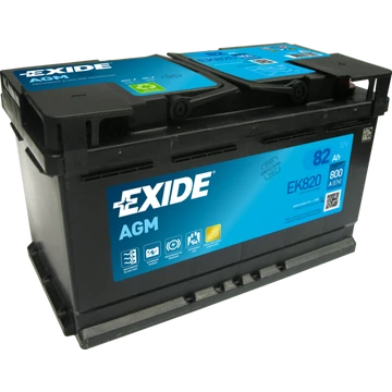 EXIDE AGM EK820 12V 82Ah 800A szgk akkumulátor j+