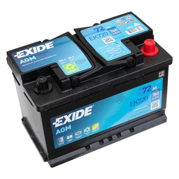 EXIDE AGM EK720 12V 72Ah 760A szgk akkumulátor j+ magas