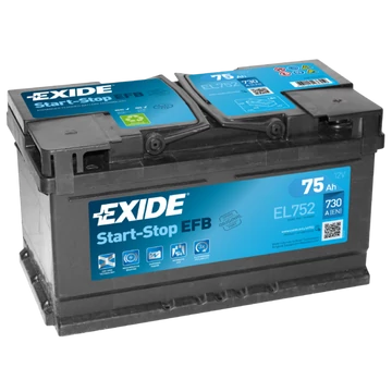 EXIDE ECM EL752 12V 75Ah 730A szgk akkumulátor j+